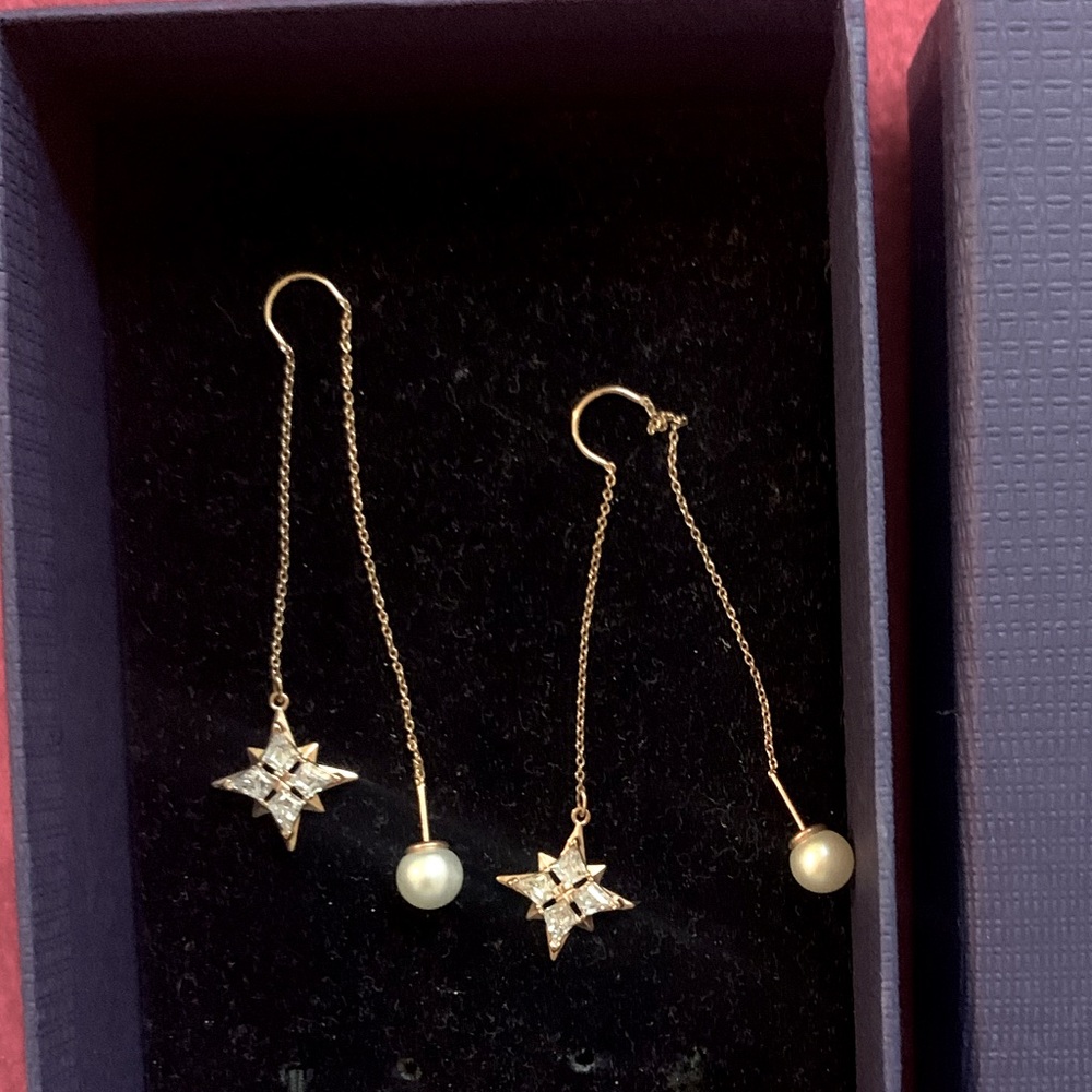 Swarovski chain drop earrings